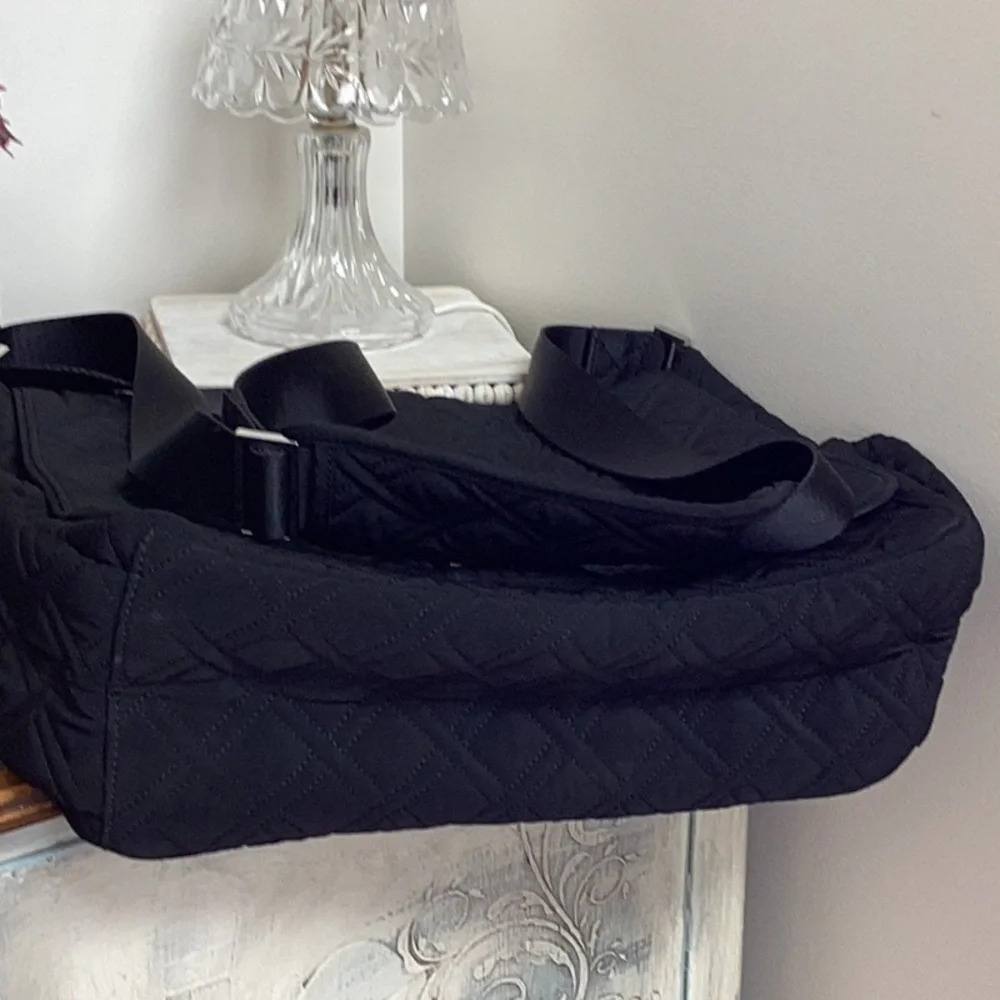 Vera Bradley Black Quilted Messenger Bag, laptop bag